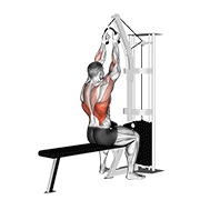 cable lateral pulldown (with rope attachment)