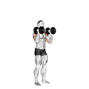 dumbbell standing alternate overhead press