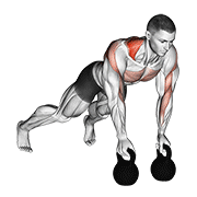 kettlebell alternating renegade row