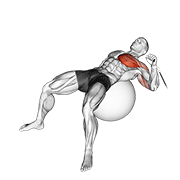 cable one arm press on exercise ball